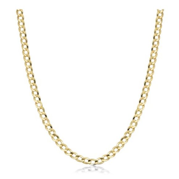 10K Curb Chain Choker Necklace - Picture 2 of 5